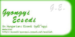 gyongyi ecsedi business card